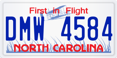 NC license plate DMW4584