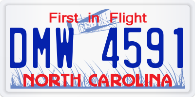NC license plate DMW4591