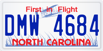 NC license plate DMW4684