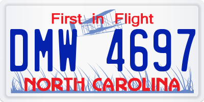NC license plate DMW4697