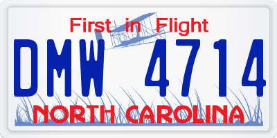 NC license plate DMW4714