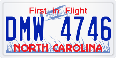 NC license plate DMW4746