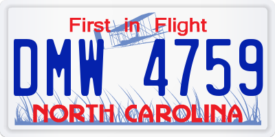 NC license plate DMW4759