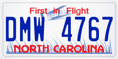 NC license plate DMW4767