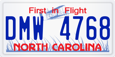 NC license plate DMW4768