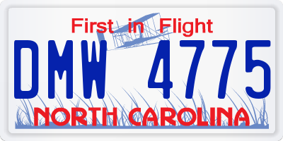 NC license plate DMW4775