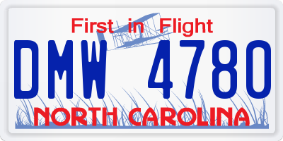 NC license plate DMW4780