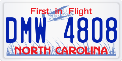 NC license plate DMW4808