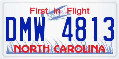 NC license plate DMW4813