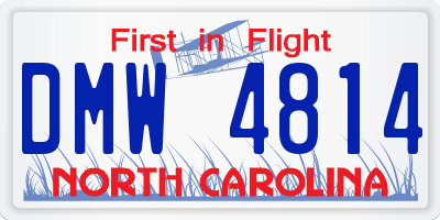 NC license plate DMW4814