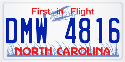 NC license plate DMW4816