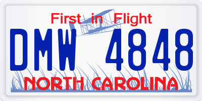 NC license plate DMW4848