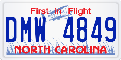 NC license plate DMW4849