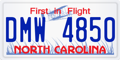 NC license plate DMW4850