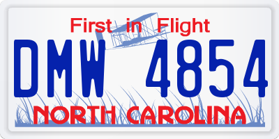 NC license plate DMW4854