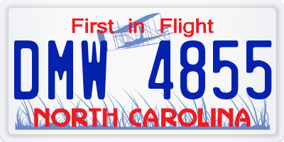 NC license plate DMW4855