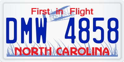 NC license plate DMW4858