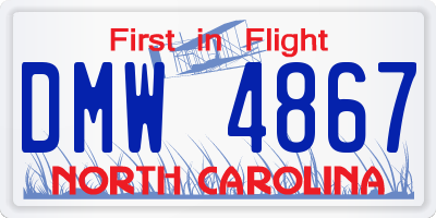 NC license plate DMW4867