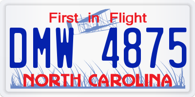 NC license plate DMW4875