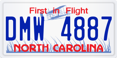 NC license plate DMW4887