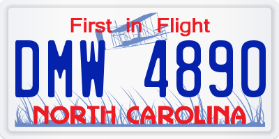 NC license plate DMW4890