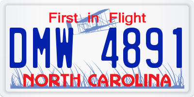NC license plate DMW4891