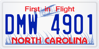 NC license plate DMW4901
