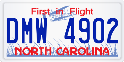 NC license plate DMW4902