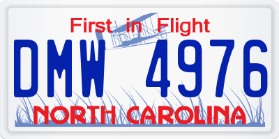 NC license plate DMW4976