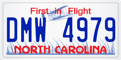 NC license plate DMW4979