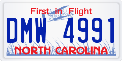 NC license plate DMW4991