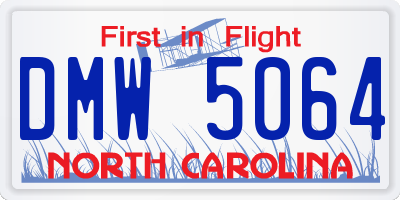 NC license plate DMW5064