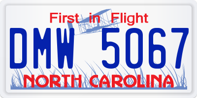 NC license plate DMW5067