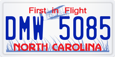 NC license plate DMW5085