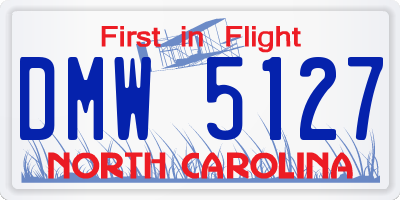 NC license plate DMW5127