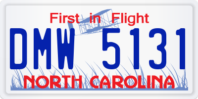 NC license plate DMW5131