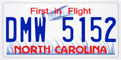 NC license plate DMW5152