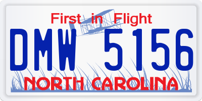 NC license plate DMW5156