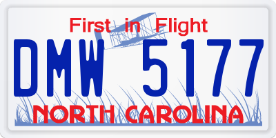 NC license plate DMW5177