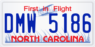 NC license plate DMW5186