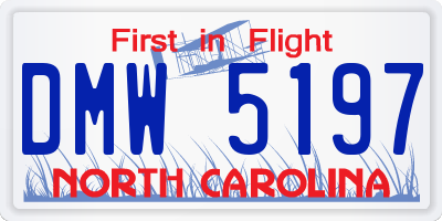 NC license plate DMW5197