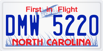 NC license plate DMW5220