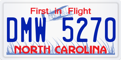 NC license plate DMW5270