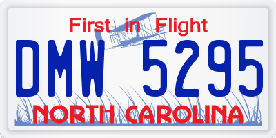 NC license plate DMW5295