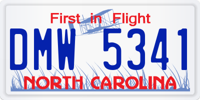 NC license plate DMW5341