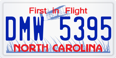NC license plate DMW5395