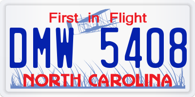 NC license plate DMW5408