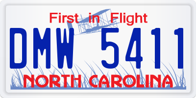 NC license plate DMW5411