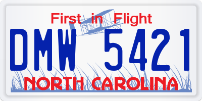 NC license plate DMW5421
