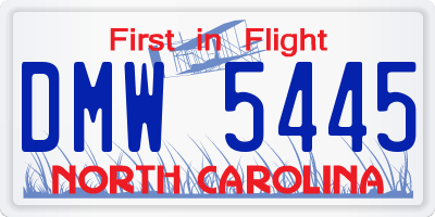 NC license plate DMW5445